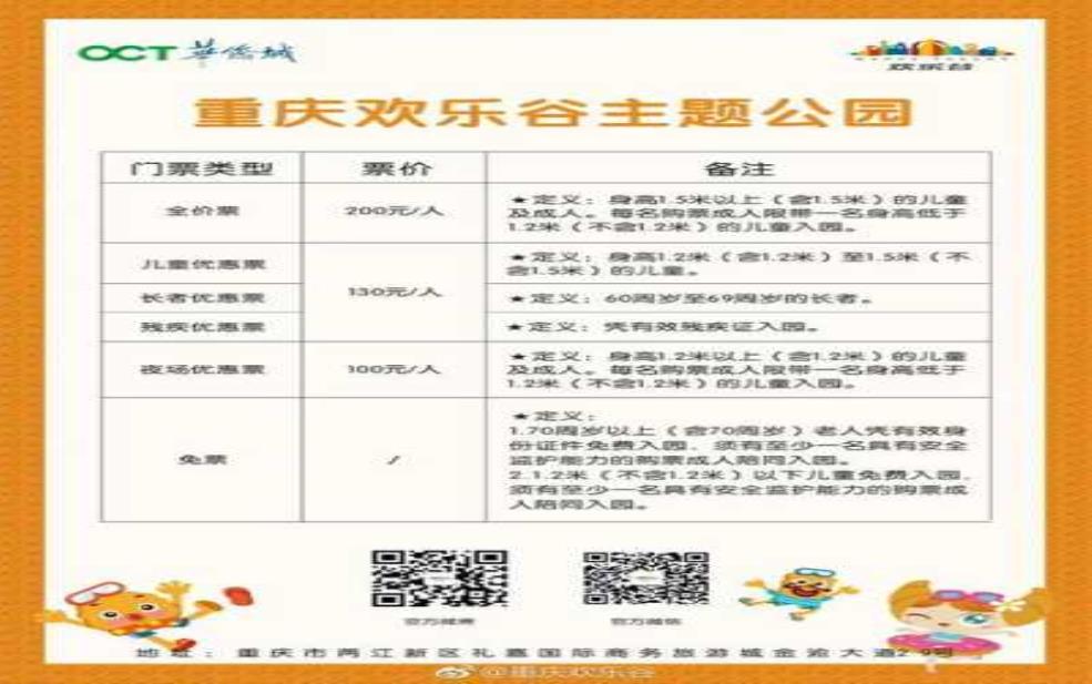  重庆欢乐谷门票：周末和节假日价格一样吗？ 