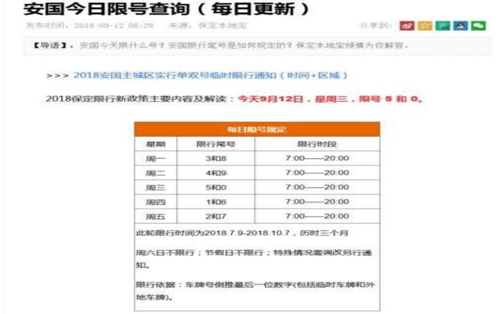  安国市限号：单双号还是尾号？ 