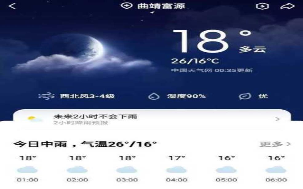 富源天气,明天会持续降雨吗 