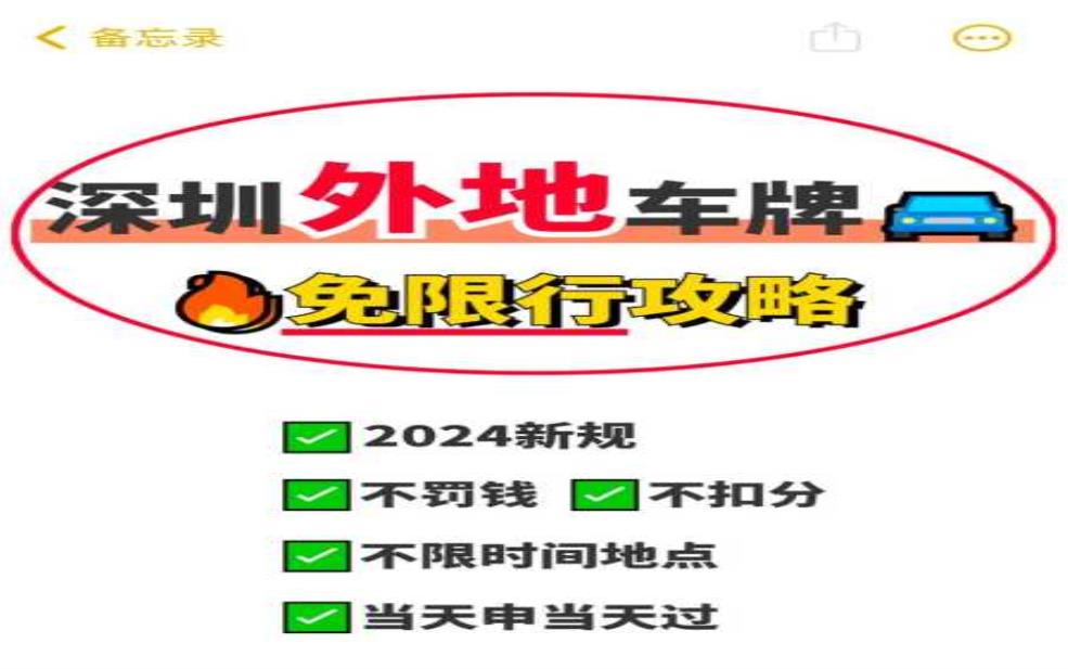 深圳外地车限行地图:限行时间最好别碰?