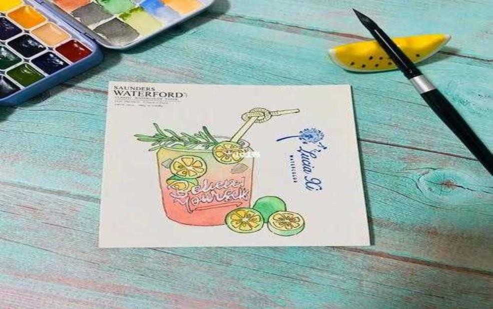 儿童天气干燥画: 来画一杯蜂蜜橘子茶吧?