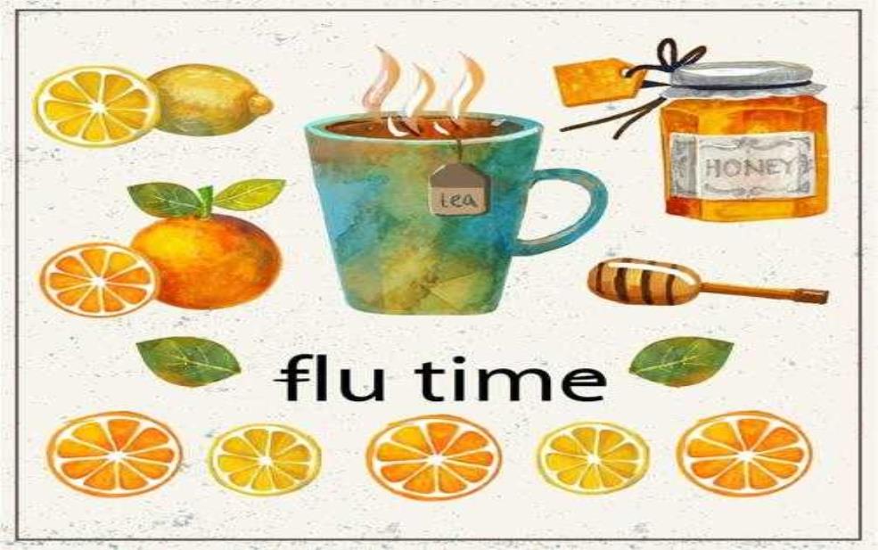儿童天气干燥画: 来画一杯蜂蜜橘子茶吧?