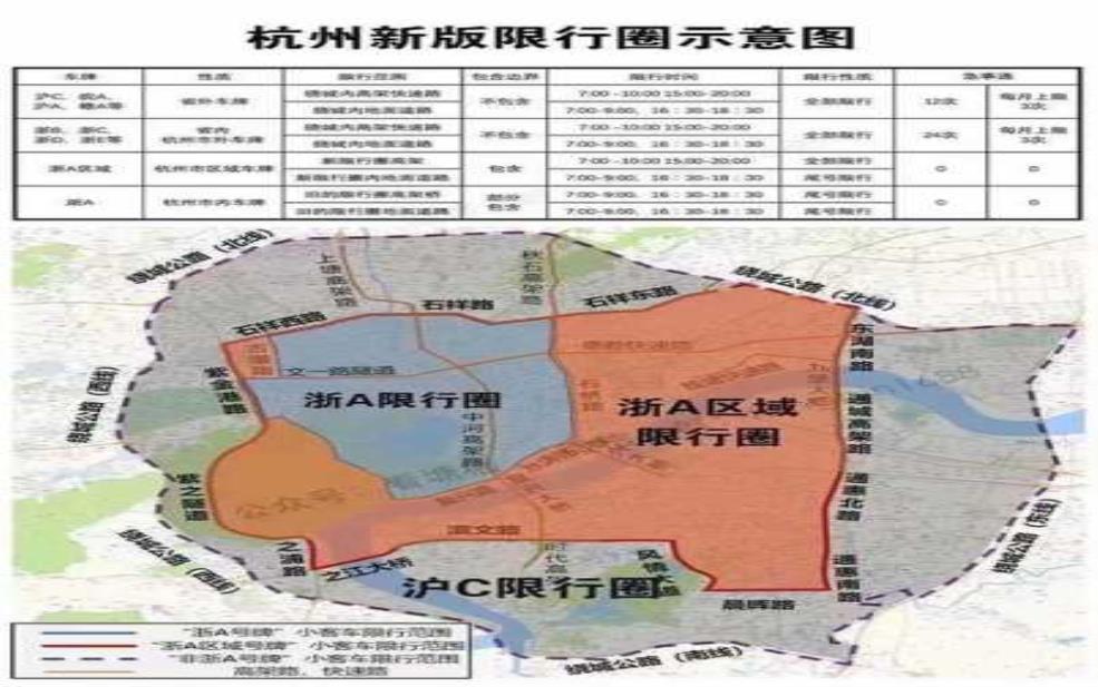  杭州外牌限行区域图,怎么才能避开限行 