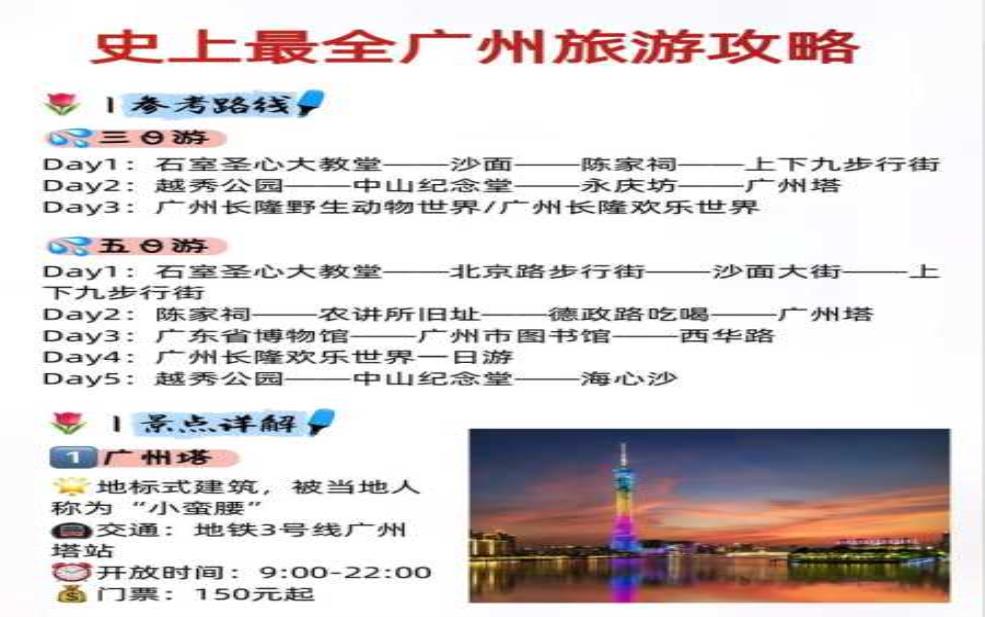 广州旅游文案, 探索美食与文化的完美之旅 