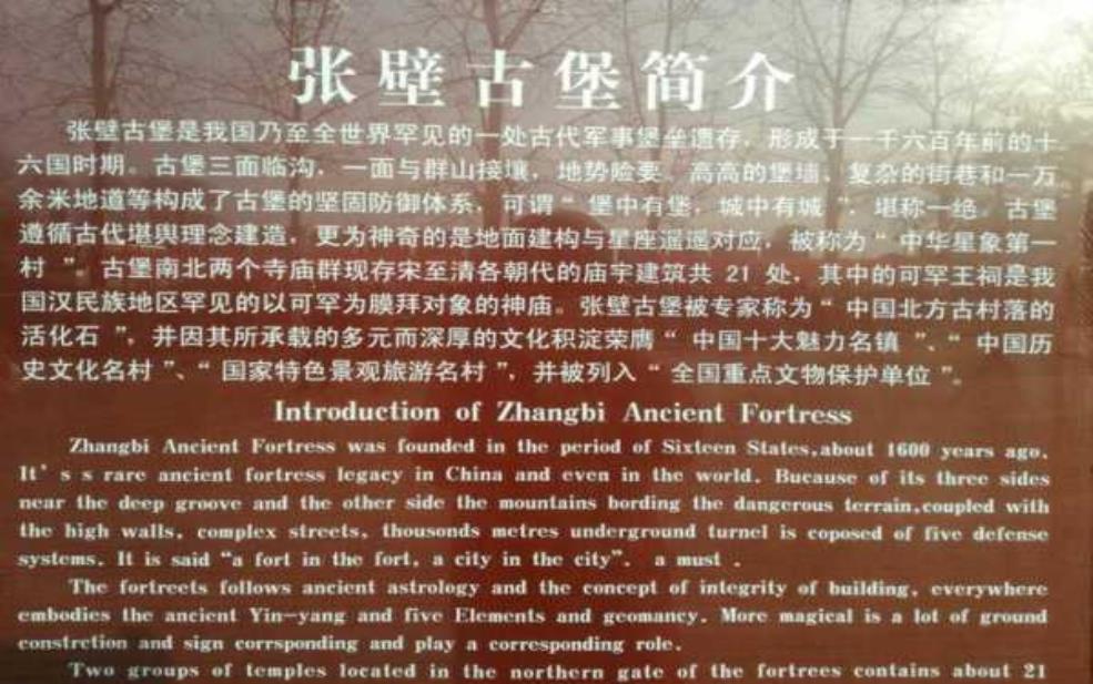  张壁古堡简介, 探索历史与文化的瑰宝 