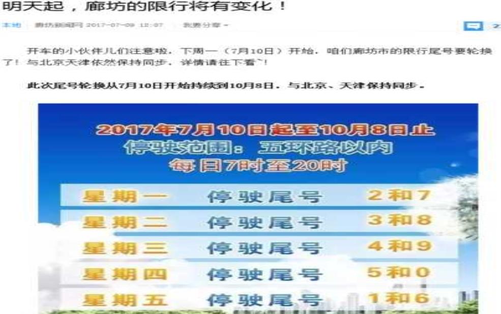  廊坊限号8月11日，如何影响你的出行计划？ 