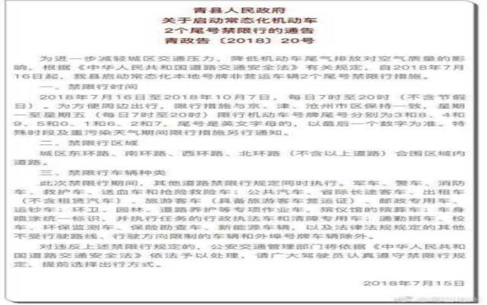  青县最新限号，如何影响您的出行计划？ 