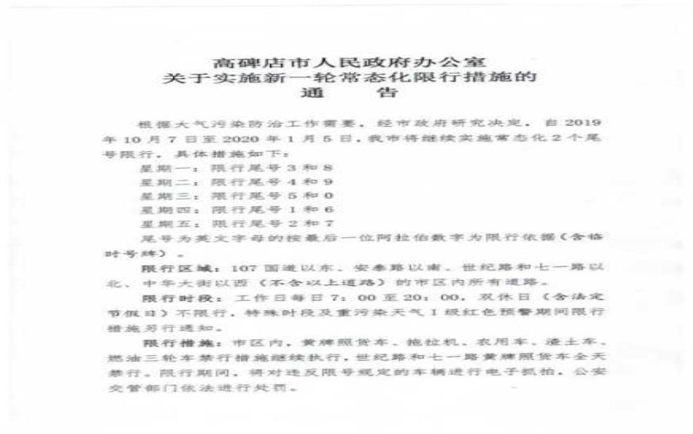 高碑店明天限号是几,最新限行消息揭秘