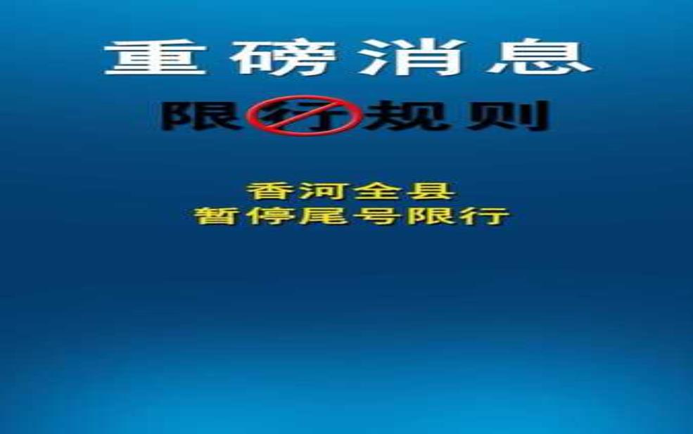 2025香河今日限号, 你是否符合通行要求?
