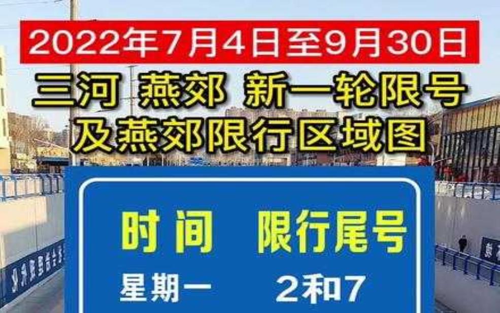  今日三河限号最新消息：是跟北京一样吗？ 