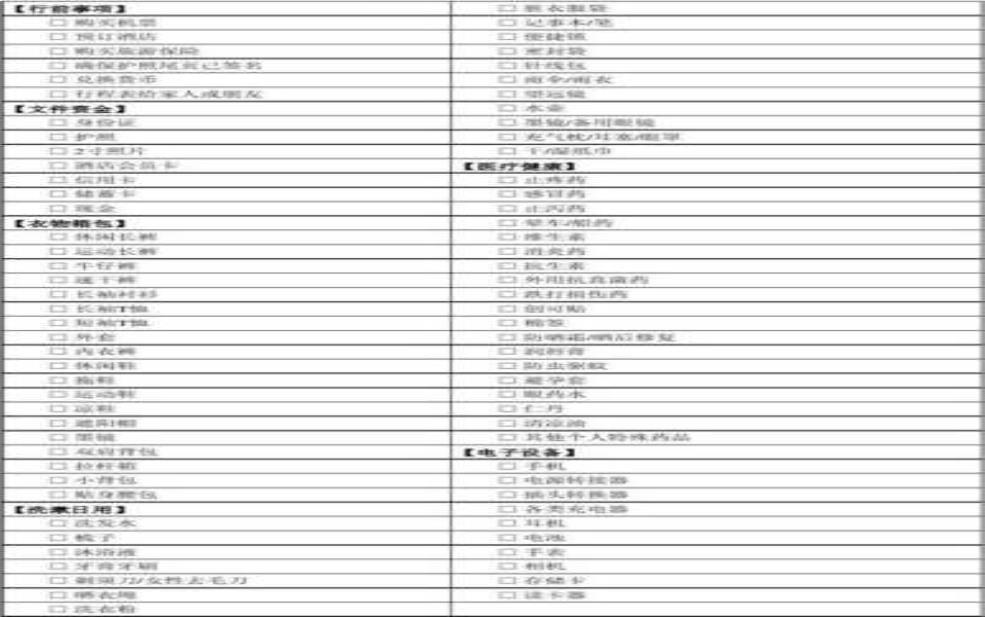 旅游时必带的高效行李清单_如何轻松准备你的行李?