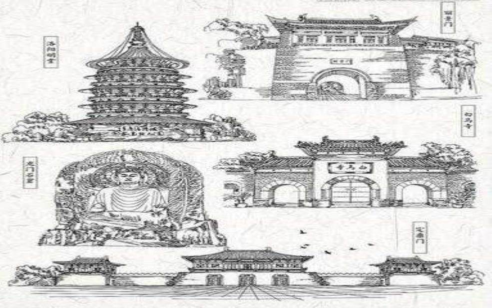  龙门石窟简笔画_如何简单描绘经典石刻艺术 