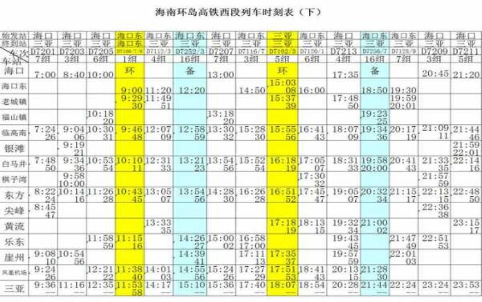  海南高铁时刻表_最新班次查询与指南 