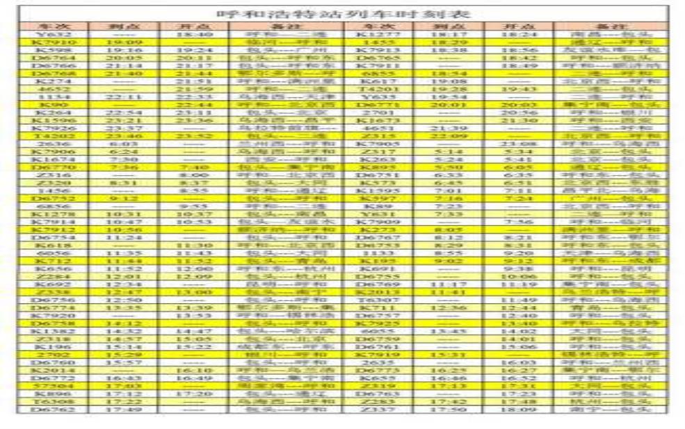  列车时刻表及票价查询_2013年最新信息一览 