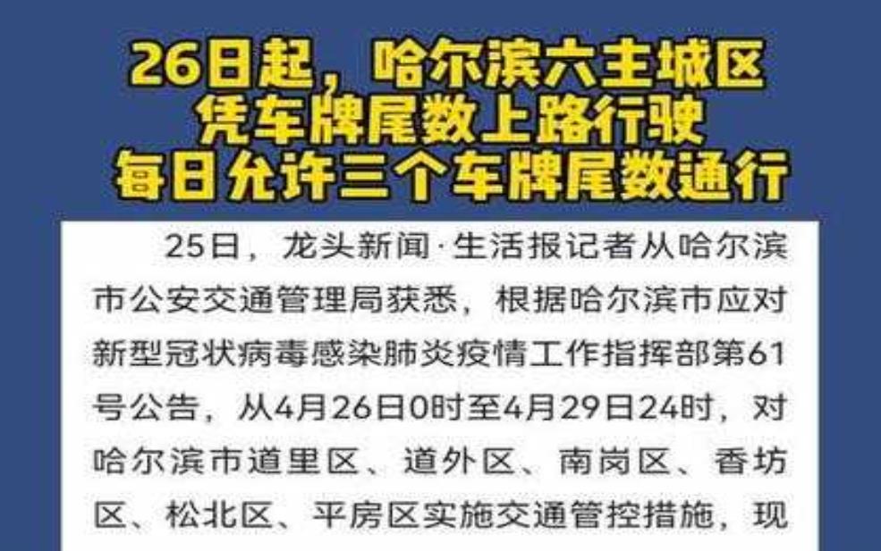  哈尔滨周六日限号吗_详解最新限号政策 