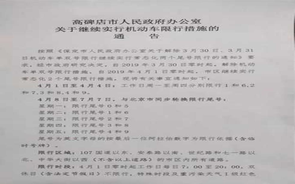  2025高碑店最新限号_最新政策解读与影响分析 