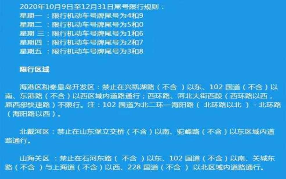 秦皇岛机动车限号吗_限行政策及实施详情